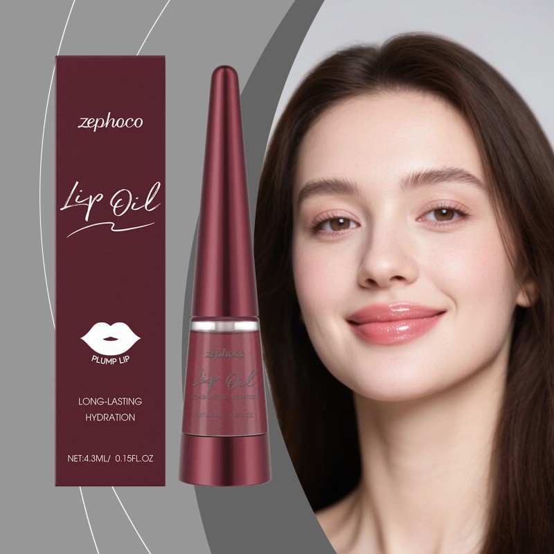 Zephoco Daily Gentle Care Lip Oil Red Nourishing Mineral Liquid for Hydrating and Moisturizing Lip Skin