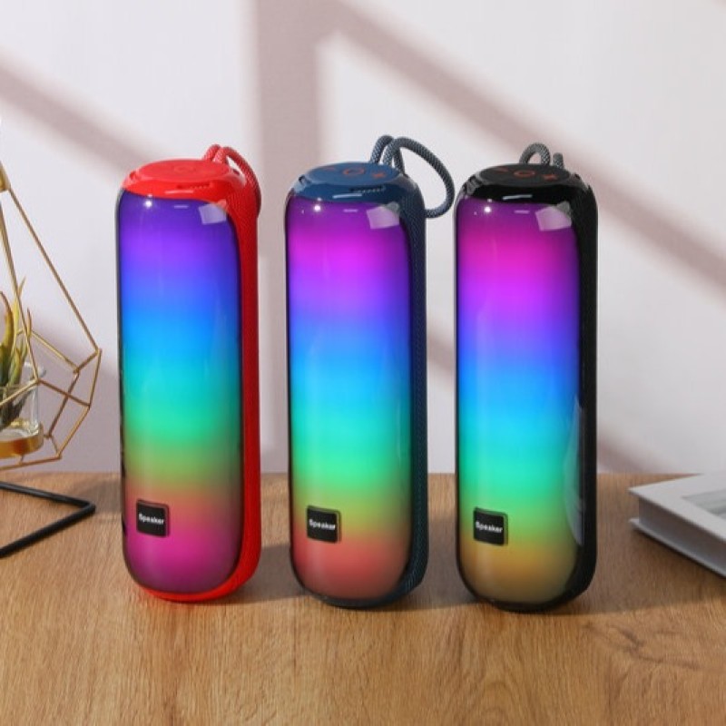 Cross-Border Portable  Speaker RGB LED Atmosphere Light New Colorful Dazzling Wireless Audio Box for Outdoor Home 15W