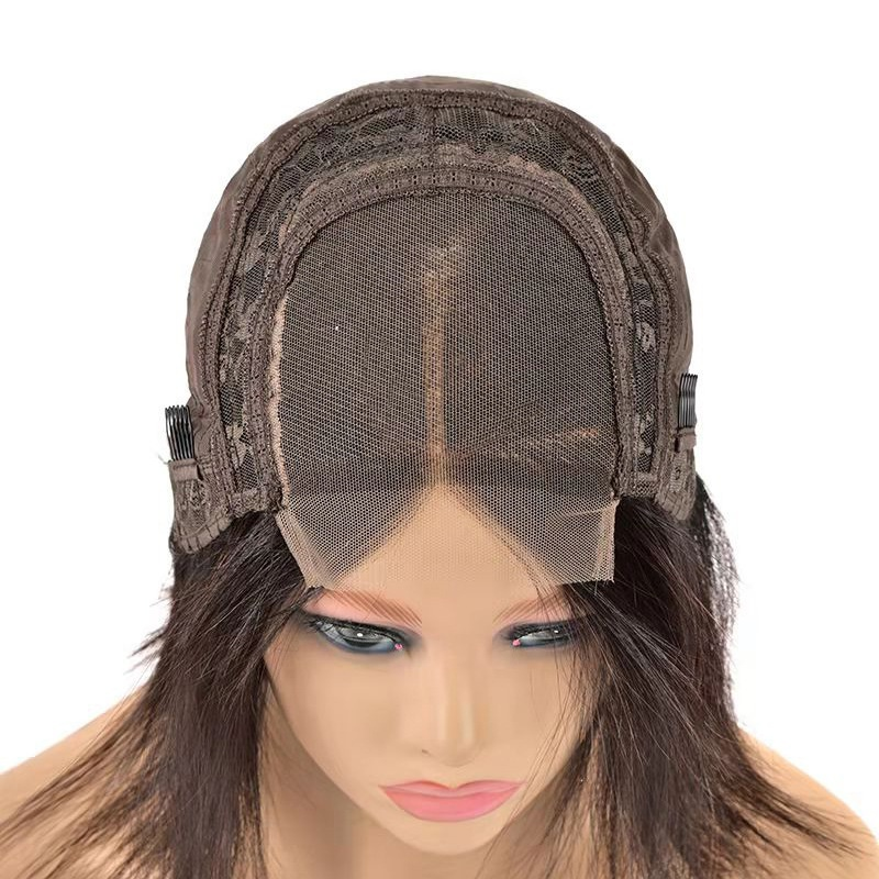 Ready for Delivery Brazilian Remy Hair Wig Natural Color Short Straight Bob with Small Cap Transparent Lace Front