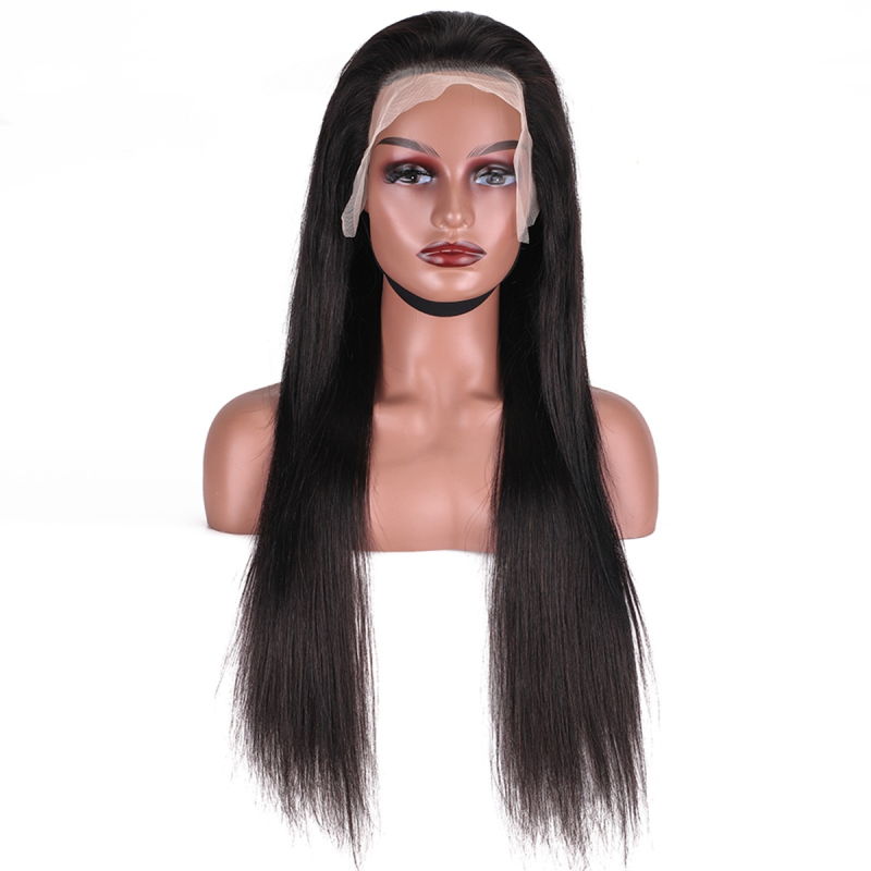 European American Small Cap Size Hot Sale Long Straight Natural Black Wig Real Human Raw Hair
