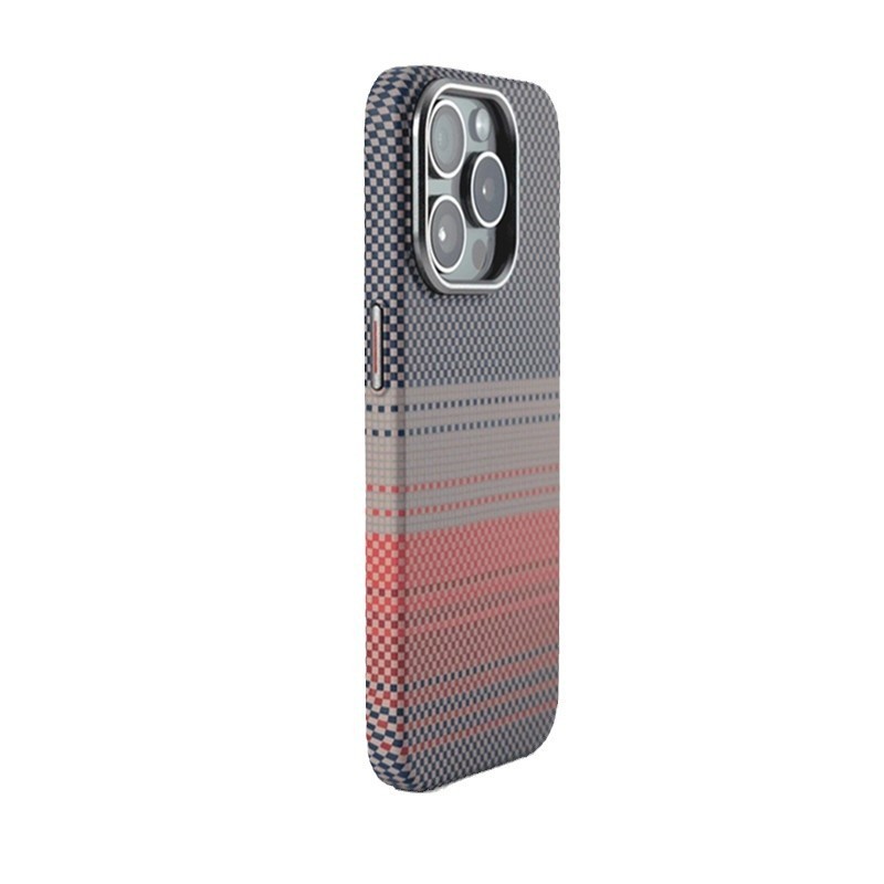 Ultra-Thin All-Inclusive 16 Pro Max Carbon Fiber Print Magnetic Phone Case Drop-Resistant Protective Case for iPhone 8 Plus