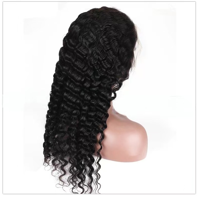 13*4 Lace Front Transparent Remy Wig Deep Wave Kinky Texture Straight Style 12A Cross-Border Hot Sale New Collection Loose Style