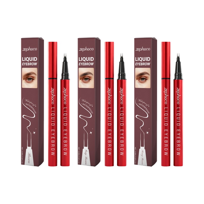 Zephoco Double Fork Liquid Eyebrow Pen Series Natural Three-dimensional Wild Eyebrow Pen for Beginners Mineral Eye-nourishing