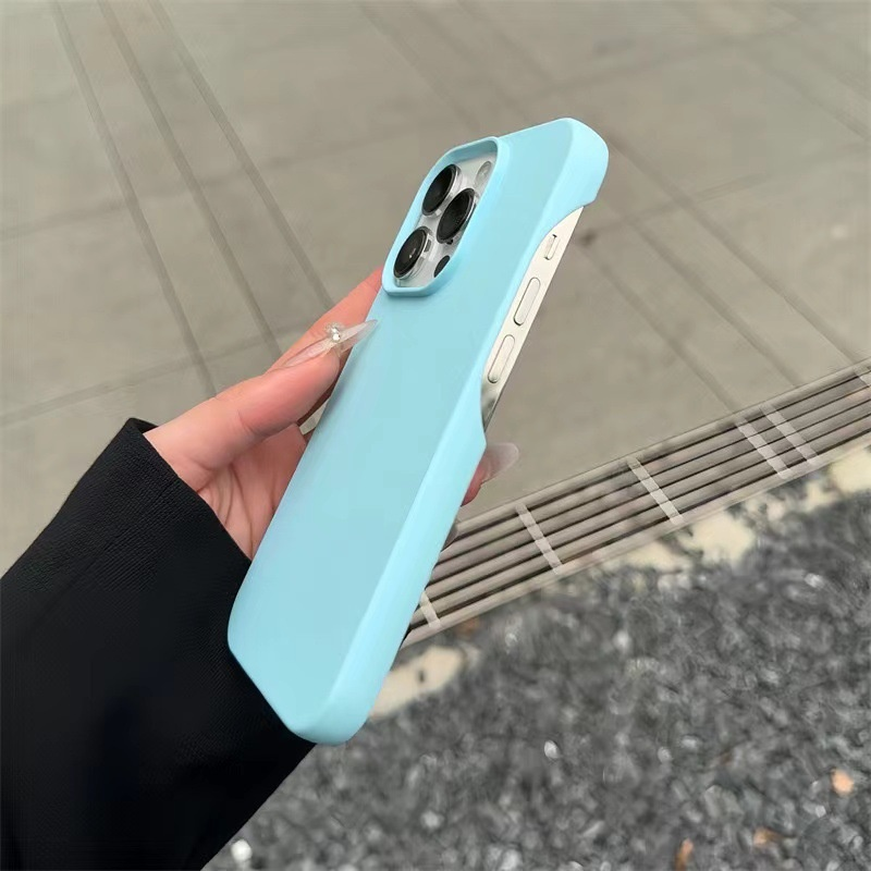 Solid Color Silicone Protective Case for iPhone 16 Pro for Samsung Models Soft Phone Grip Frosted Design Hollow Mobile Phone Cas