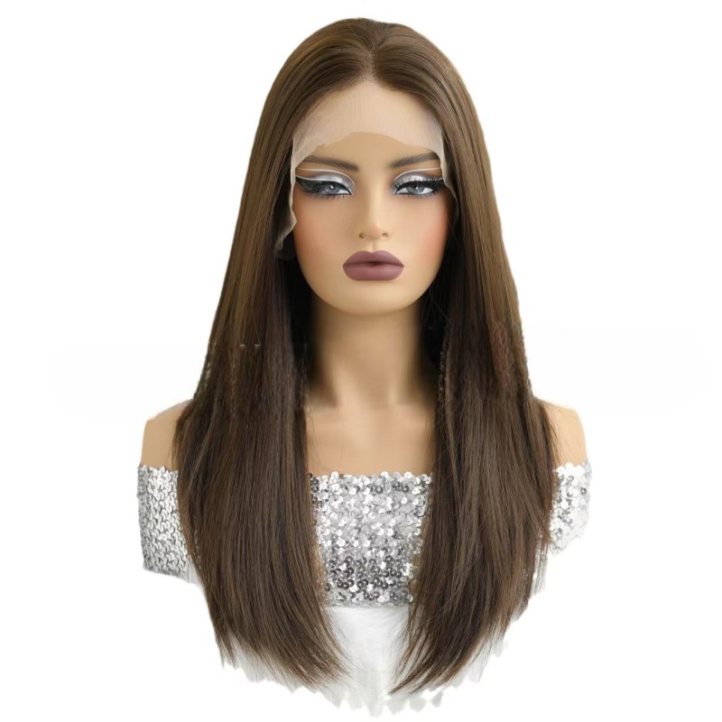 Large Area 13*6 Hand-Woven Futura Lace Wig Long Straight Hair with Freestyle Parting Small Cap Size Middle Part Lace Front Wigs