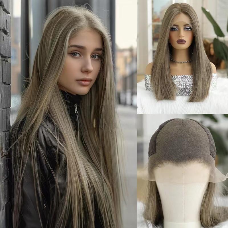 Large Area 13*6 Hand-Woven Futura Lace Wig Long Straight Hair with Freestyle Parting Small Cap Size Middle Part Lace Front Wigs