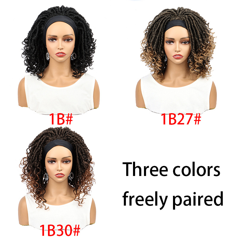 Adjustable Female Synthetic Crochet Wig with Transparent Lace Twisted Curly Hairdo Goddess Artificial Headgear