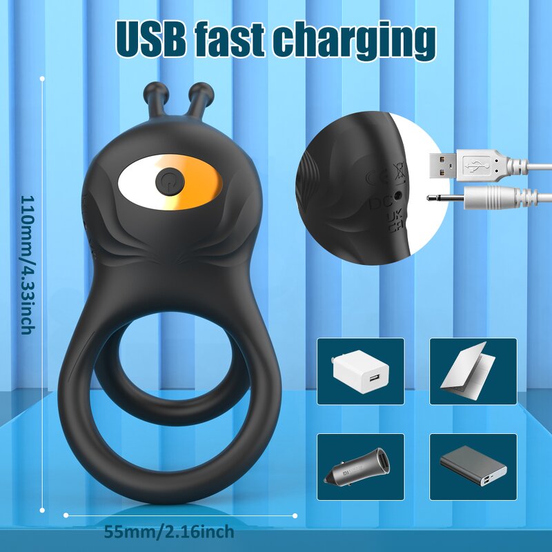 Cock Ring Factory - Charging Vibration Ring TPE Silicone