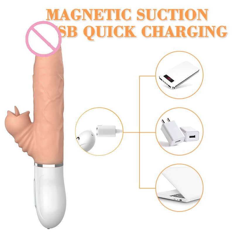 Telescopic Dildo Factory - 12-Frequency Vibrating Heating