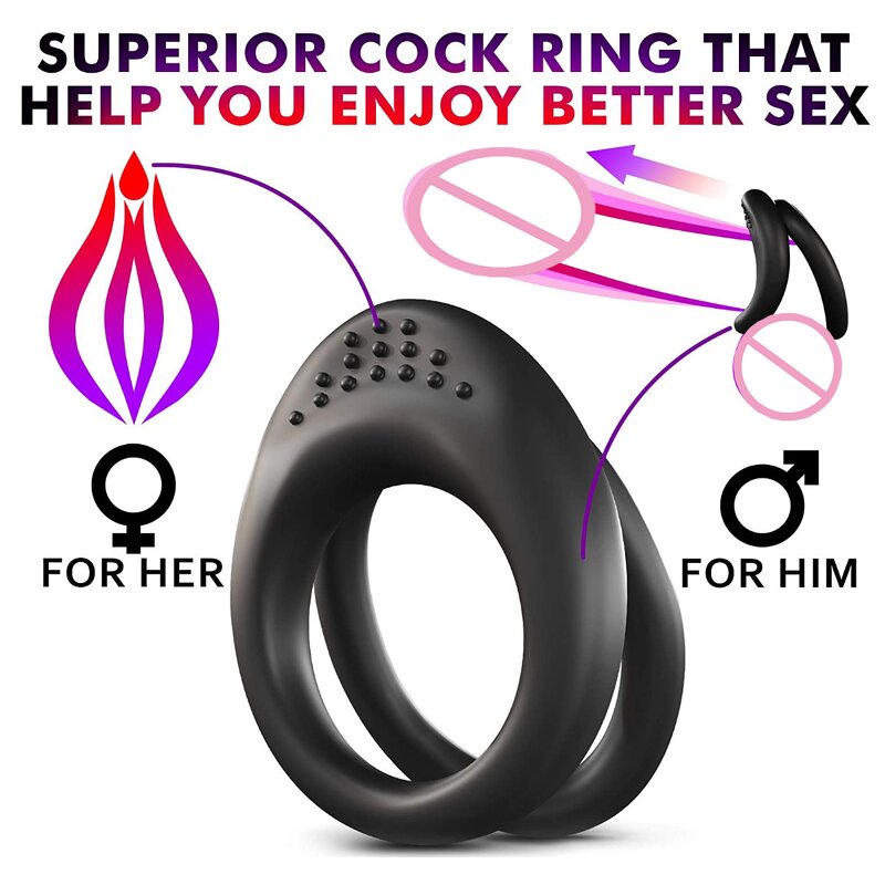 Cock Ring Factory - Double Silicone Ring Delay Vibrator