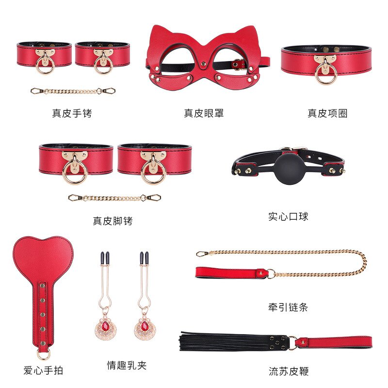 BDSM Kit Factory - 8-Piece Genuine Leather Set