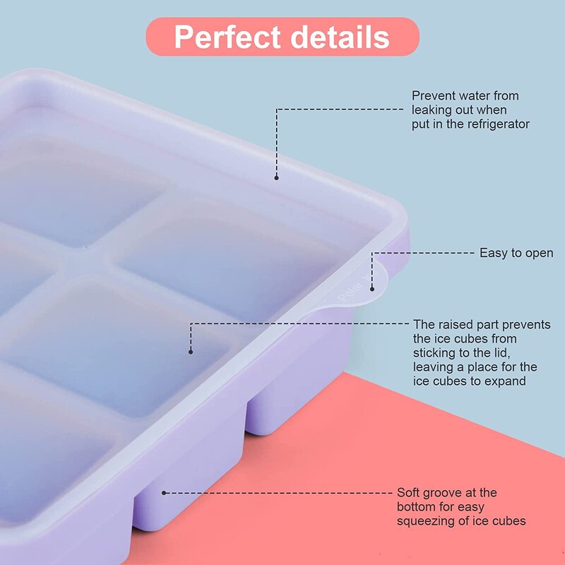 Ice Cube Tray Manufacturer - OEM Custom 6 Cavity Bpa Free with Lid