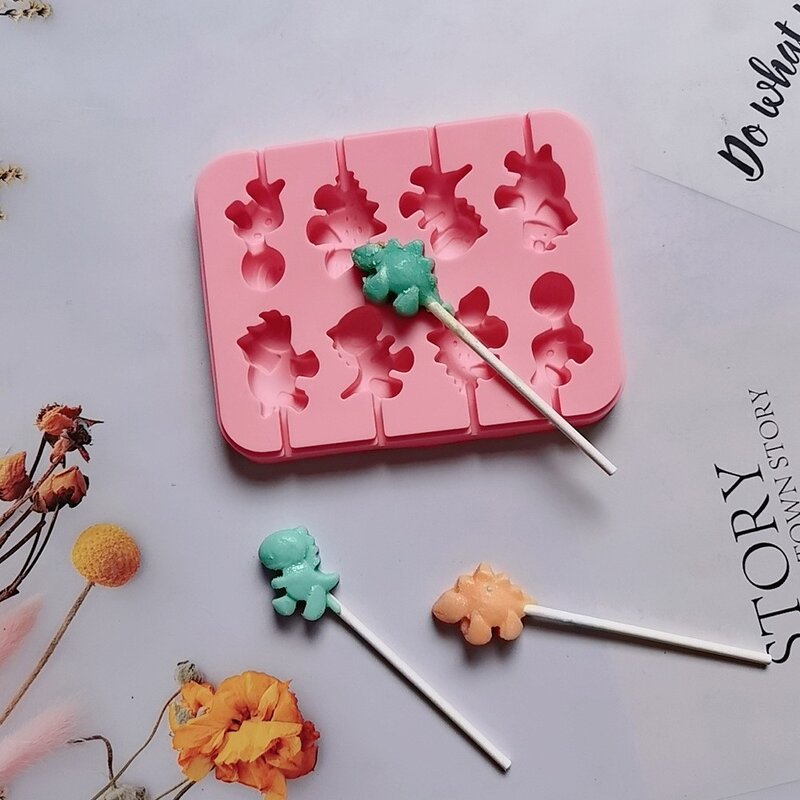 Lollipop Mold Manufacturer - OEM Custom 8 Dinosaur Chocolate Ice Lattice