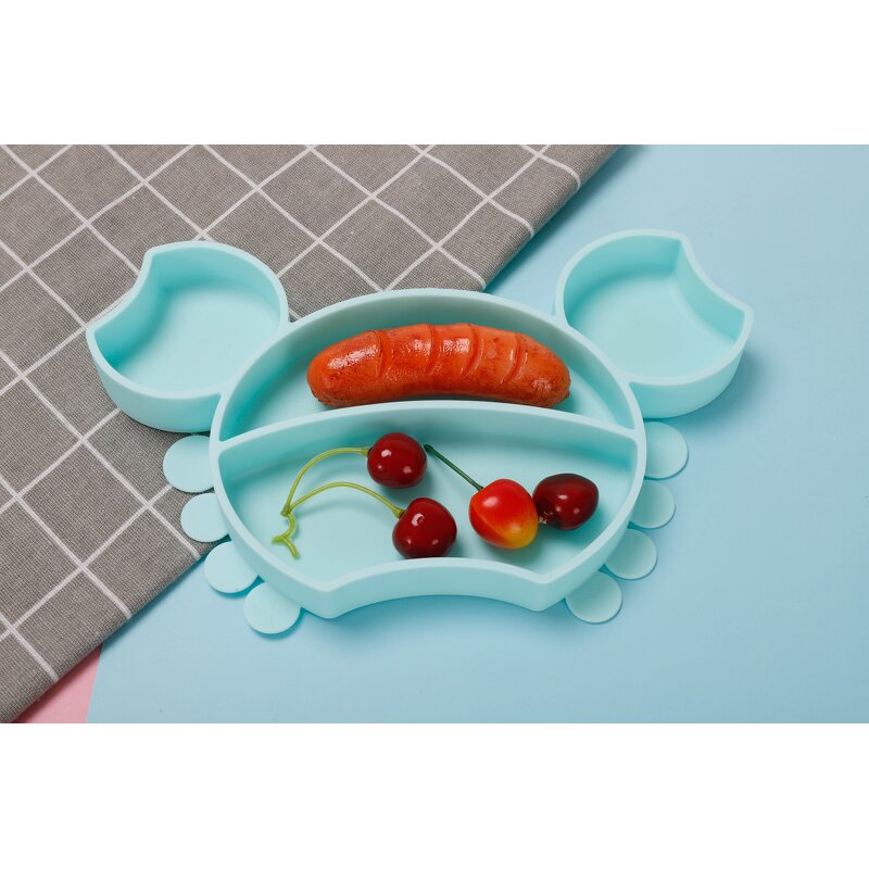 Baby Plate Manufacturer - OEM Custom Lovely Crab Shape Food Safe Silicone