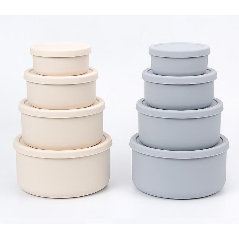 Lunch Box Set Manufacturer - OEM Custom Round 4 Pack Airtight Kids