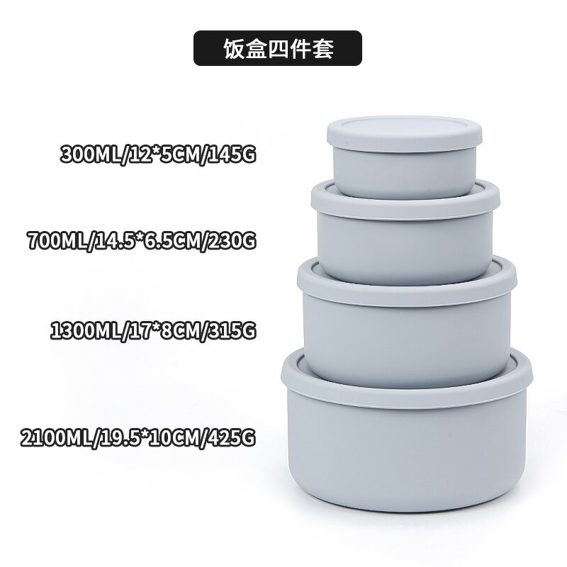 Lunch Box Set Manufacturer - OEM Custom Round 4 Pack Airtight Kids