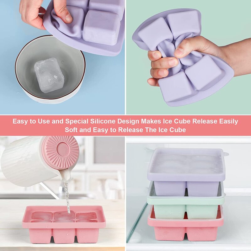 Ice Cube Tray Manufacturer - OEM Custom 6 Cavity Bpa Free with Lid