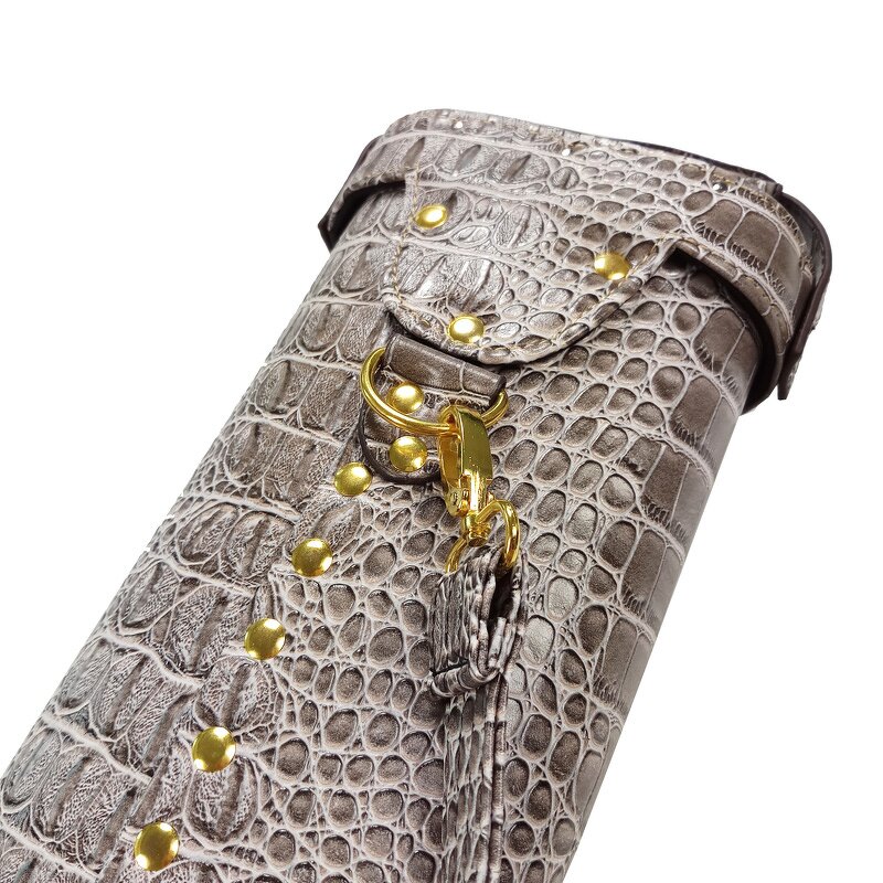 PU Leather Cue Case Factory - 6 Holes Brown Billiard Case