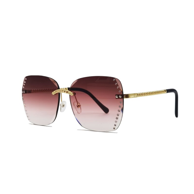 Rimless Sunglasses Manufacturer - OEM Custom New Design Bling Luxury Women