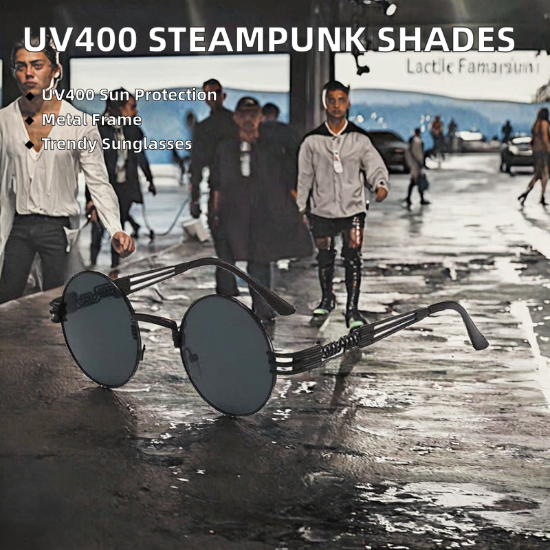 Steampunk Sunglasses Manufacturer - OEM Custom Round Vintage Punk Style Metal