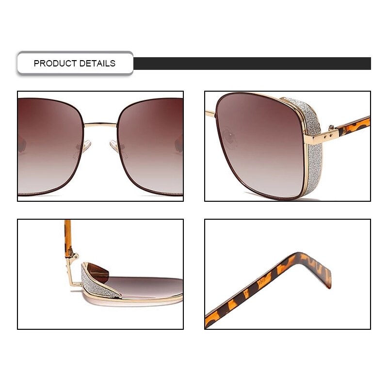 Sunglasses Manufacturer - OEM Custom Gradient Punk Steampunk Style Big Square