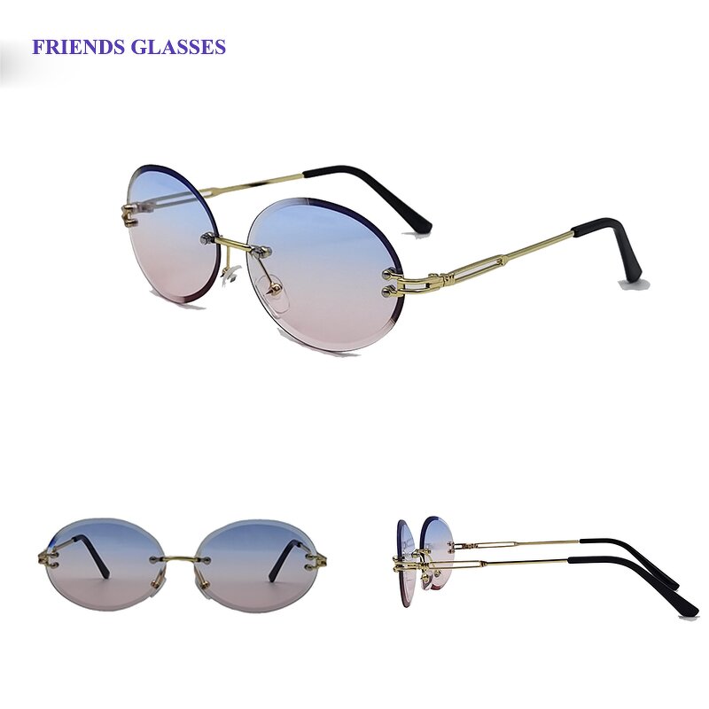Rimless Sunglasses Manufacturer - OEM Custom High End Oval Women 2020 Vintage