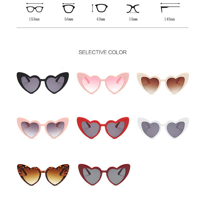 Sunglasses Manufacturer - OEM Custom Fashion Lady Peach Heart Shaped Women