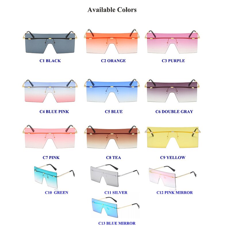 Sunglasses Manufacturer - OEM Custom Trendy Metal Big Oversized Rimless