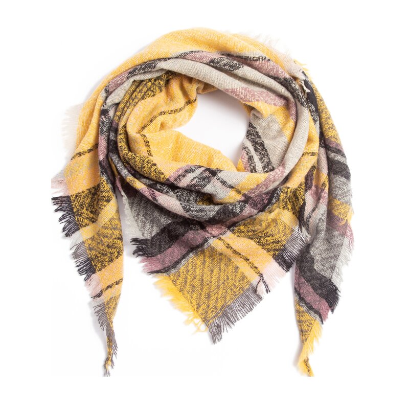 Winter Scarf Manufacturer - China Factory 2023 Thicken Warm Colorful Checkered