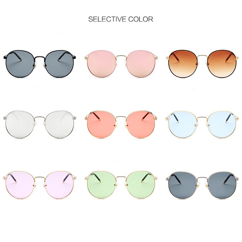 Sunglasses Manufacturer - OEM Custom Round Metal Thick-edged Colorful Ocean
