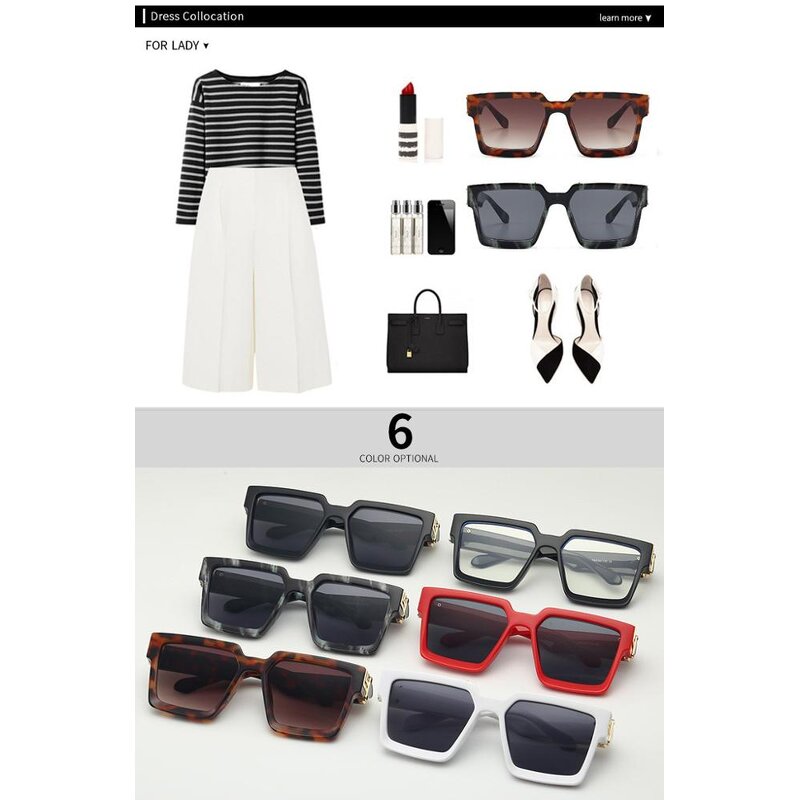 Sunglasses Manufacturer - OEM Custom Hot Oversized Square Plastic Big Frame