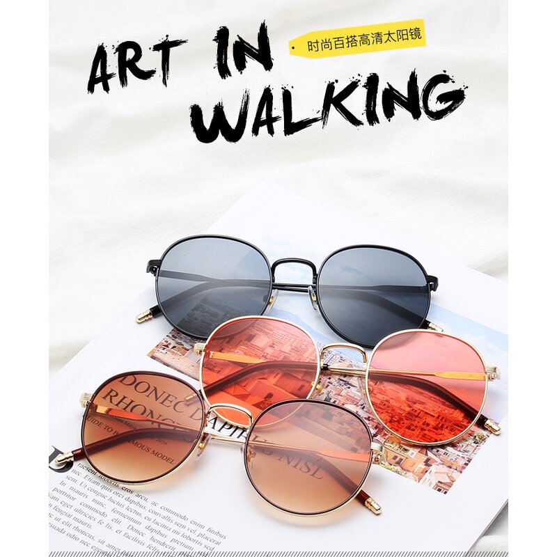 Sunglasses Manufacturer - OEM Custom Round Metal Thick-edged Colorful Ocean