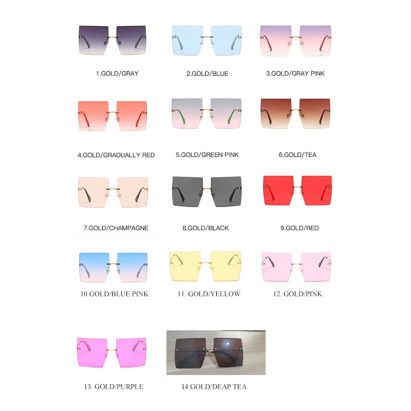 Sunglasses Manufacturer - OEM Custom Trendy Metal Big Oversized Rimless