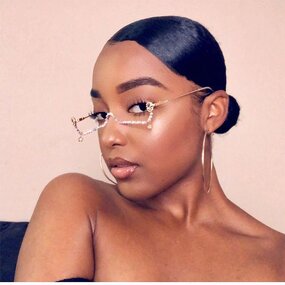 Sunglasses Manufacturer - OEM Custom Luxury No Lens Semi Rimless with Diamonds