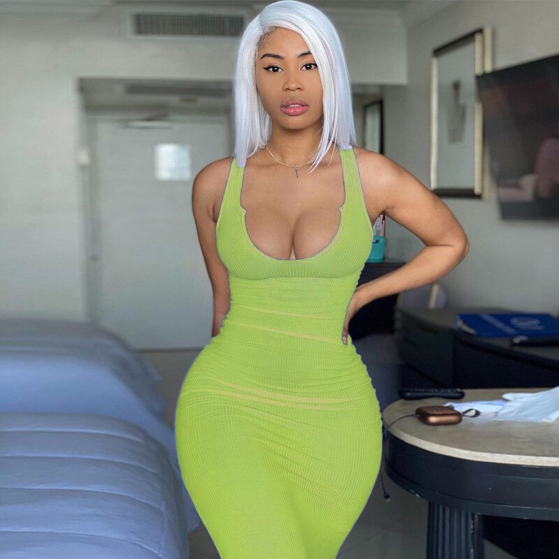 Maxi Dress Manufacturer - OEM Custom Knit Simple Round Neck Sleeveless