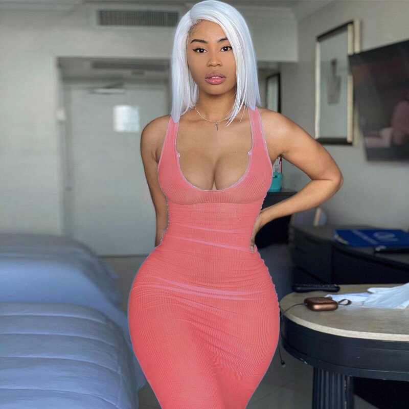 Maxi Dress Manufacturer - OEM Custom Knit Simple Round Neck Sleeveless