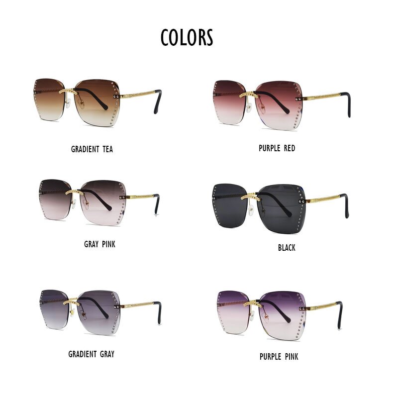 Rimless Sunglasses Manufacturer - OEM Custom New Design Bling Luxury Women