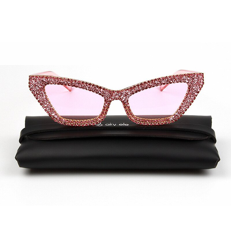 Sunglasses Manufacturer - OEM Custom Luxury Pink Diamond Cat Eye with