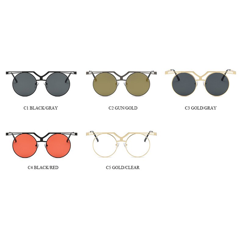 Sunglasses Manufacturer - OEM Custom 2021 New Hip Hop Retro Steampunk Round