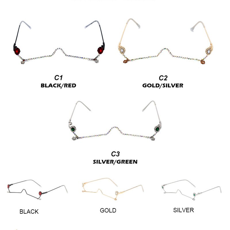 Sunglasses Manufacturer - OEM Custom Luxury No Lens Semi Rimless with Diamonds