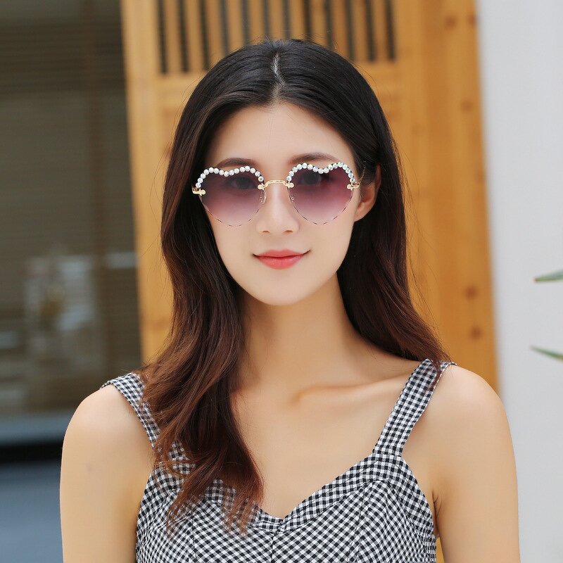 Sunglasses Manufacturer - OEM Custom 2021 Rimless Heart Shaped Frameless