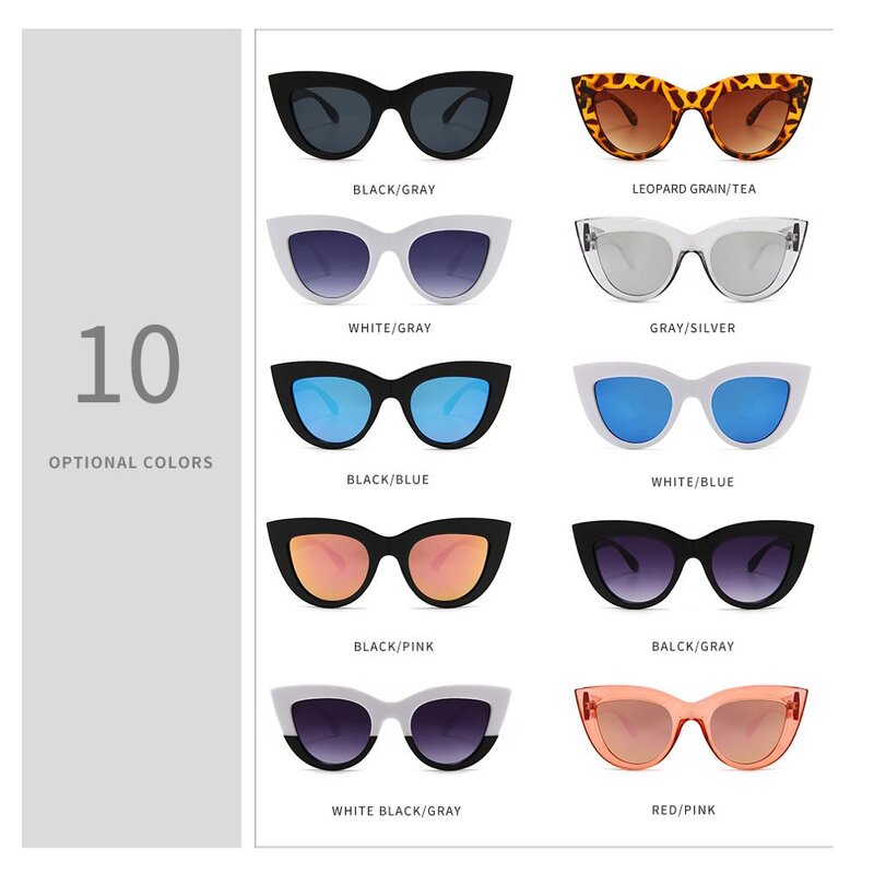 Sunglasses Manufacturer - OEM Custom Stylish Big Cat.3 UV400 Black Cat Eye