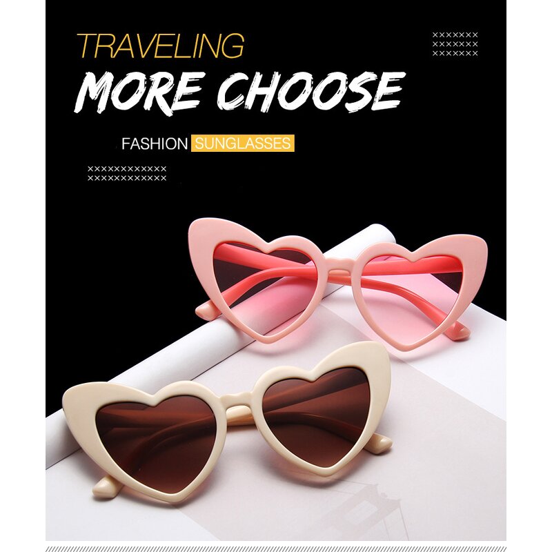 Sunglasses Manufacturer - OEM Custom Fashion Lady Peach Heart Shaped Women