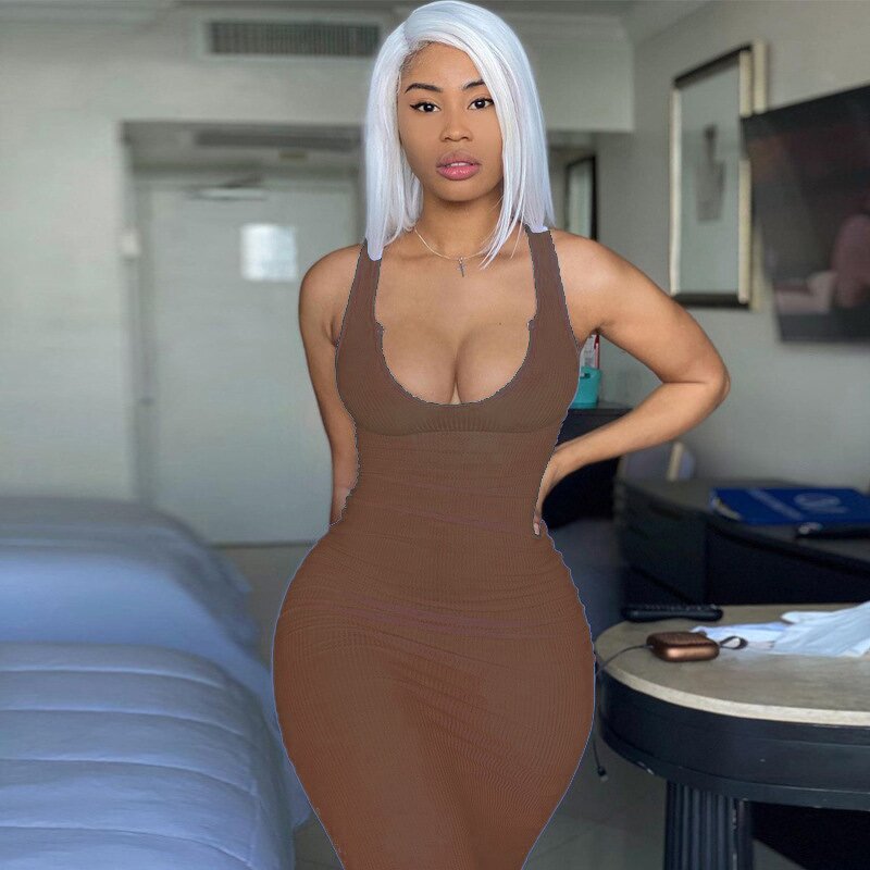 Maxi Dress Manufacturer - OEM Custom Knit Simple Round Neck Sleeveless