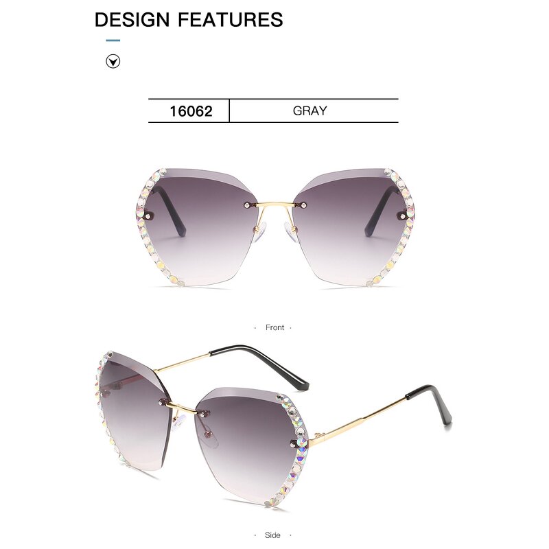 Sunglasses Manufacturer - OEM Custom Glitter Luxury Big Frame Oversized