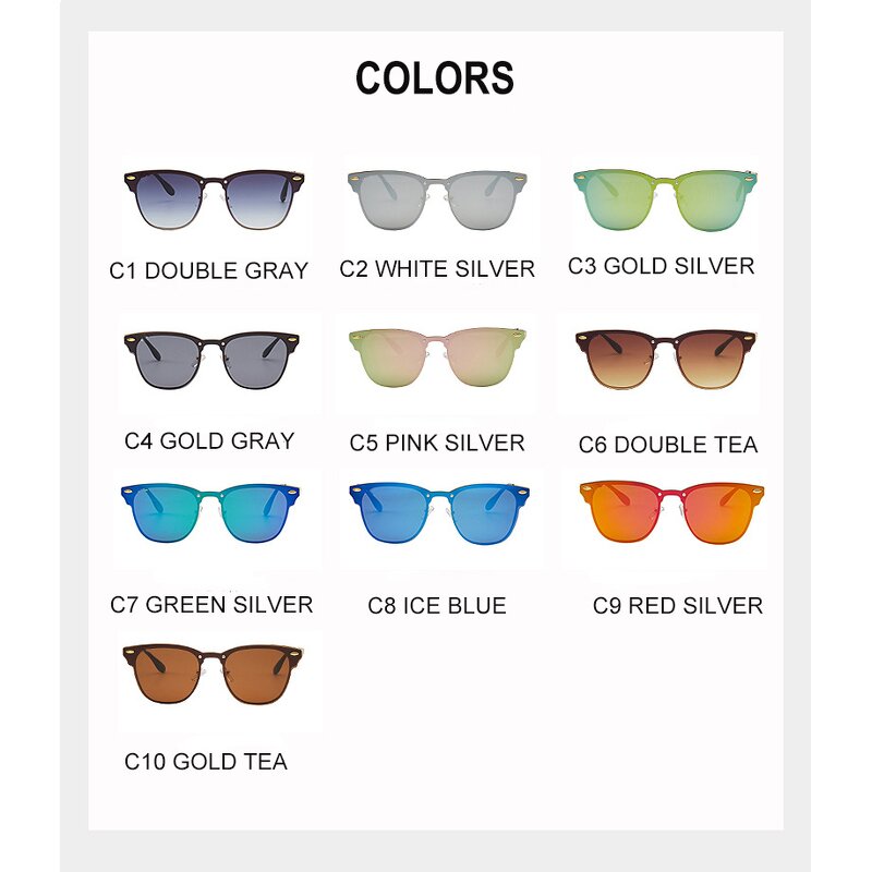 Sunglasses Manufacturer - OEM Custom 2023 Classic Semi Rimless Square Shade