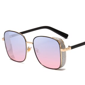 Sunglasses Manufacturer - OEM Custom Gradient Punk Steampunk Style Big Square