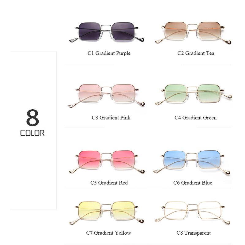 Sunglasses Manufacturer - OEM Custom High End Gradient Metal Small Square
