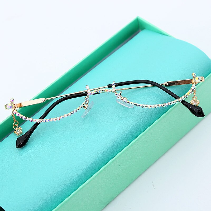 Sunglasses Manufacturer - OEM Custom Fashion Diamond Semi Rimless No Lens
