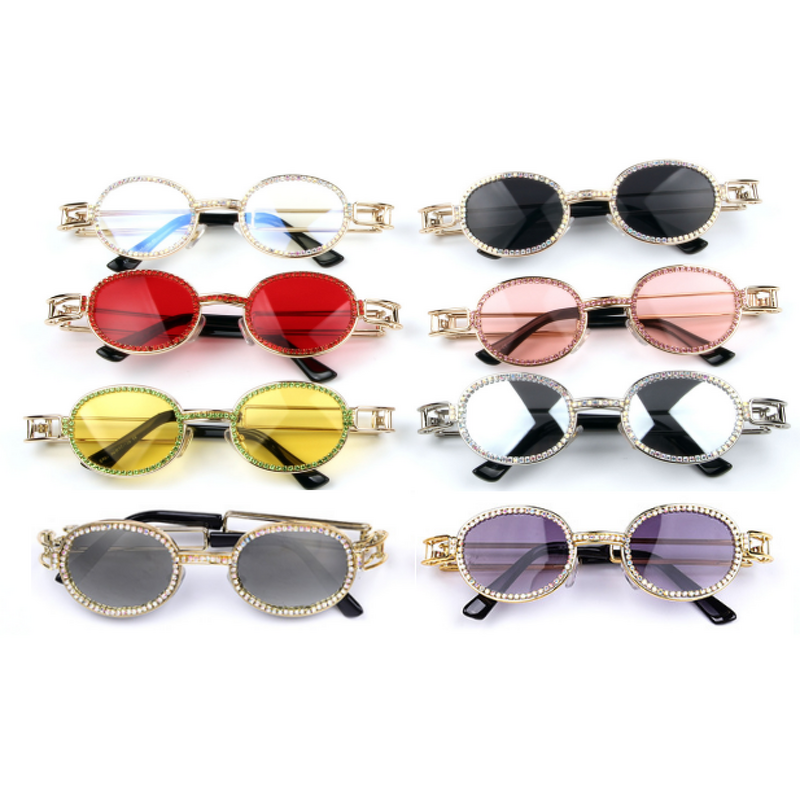 Sunglasses Manufacturer - OEM Custom Rhinestone Crystal Diamond Stoned Oval